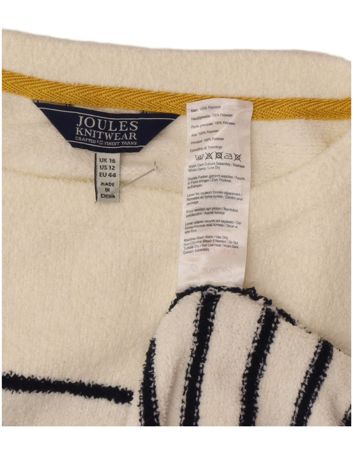 JOULES Damen-Pullover mit U-Boot-Ausschnitt, UK 16, groß, weiß gestreift, Polyester