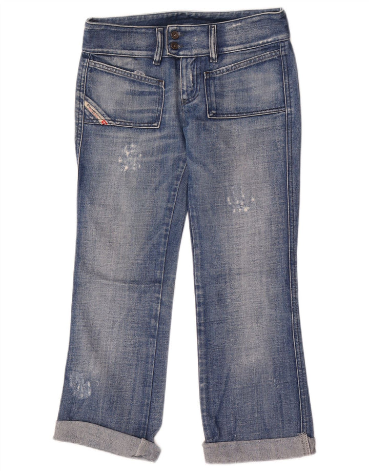 Diesel Damen Distressed Cropped Jeans W26 L25 Blaue Baumwolle