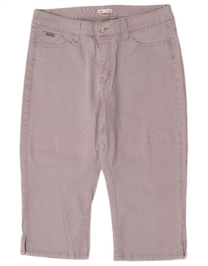 LEE Damen Capri-Jeans US 14 XL W34 L19 Graue Baumwolle