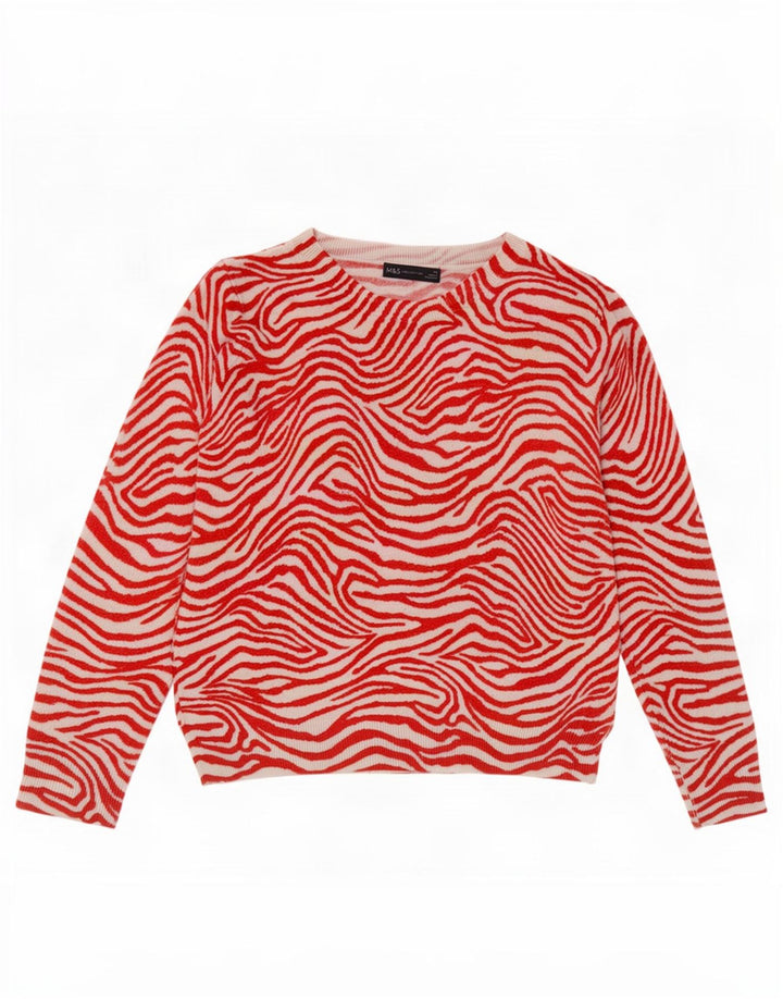 Marks & Spencer Damen-Pullover mit Rundhalsausschnitt, Gr. 12, Mittelrot
