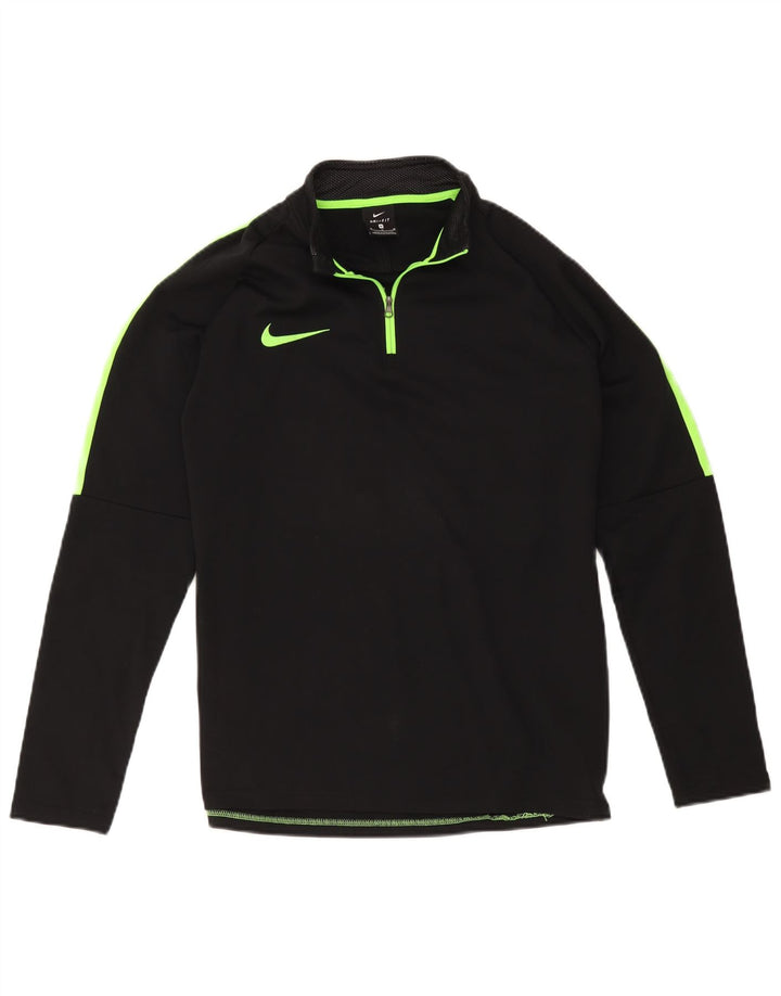 Nike Herren Dri Fit Pullover-Trainingsanzugoberteil mit Reißverschluss, Mittelschwarz, Farbblock