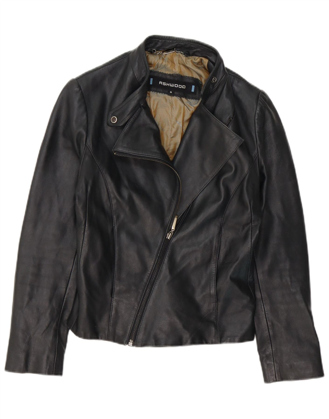 ASHWOOD Damen-Bikerjacke aus Leder, Größe S, Größe S, schwarzes Leder