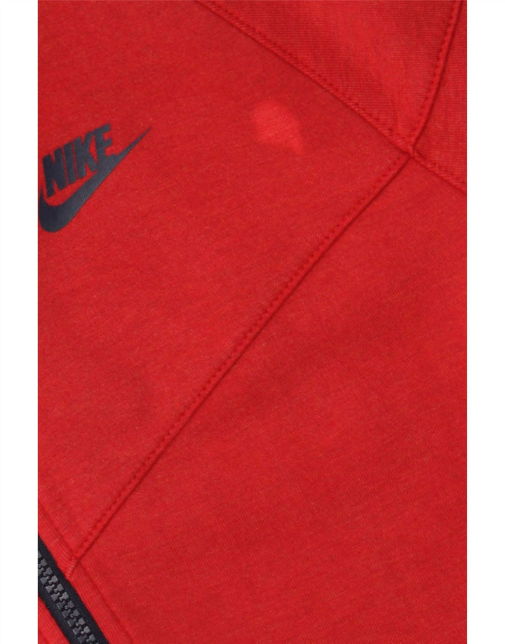 Nike Herren-Kapuzenpullover mit Reißverschluss, klein, aus roter Baumwolle