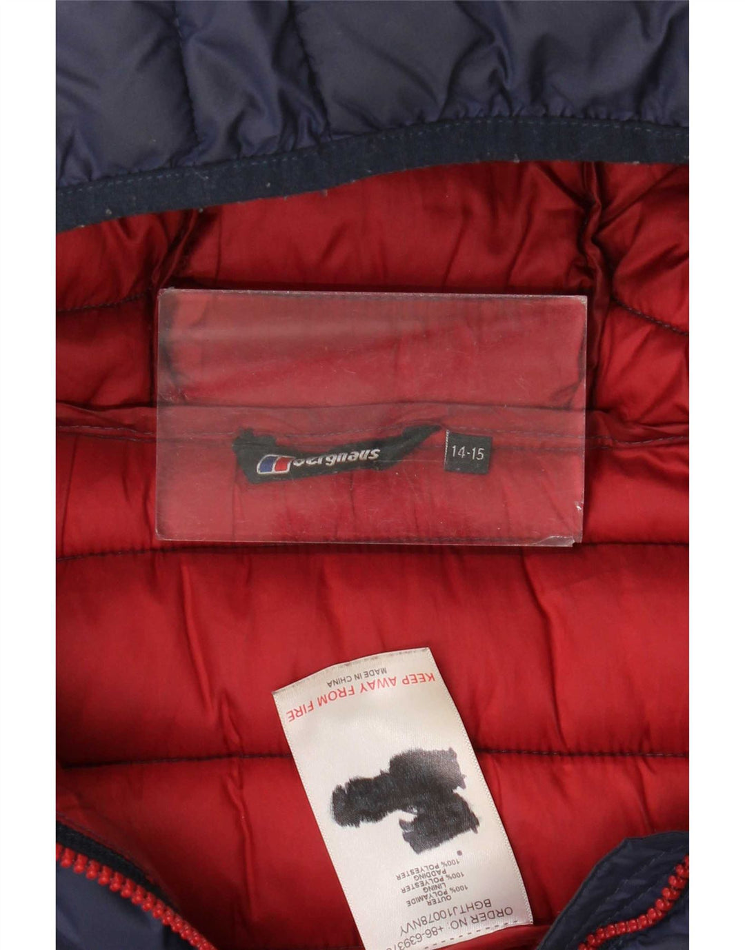 Berghaus Wattierte Jacke mit Kapuze für Jungen, 14–15 Jahre, marineblaues Polyester
