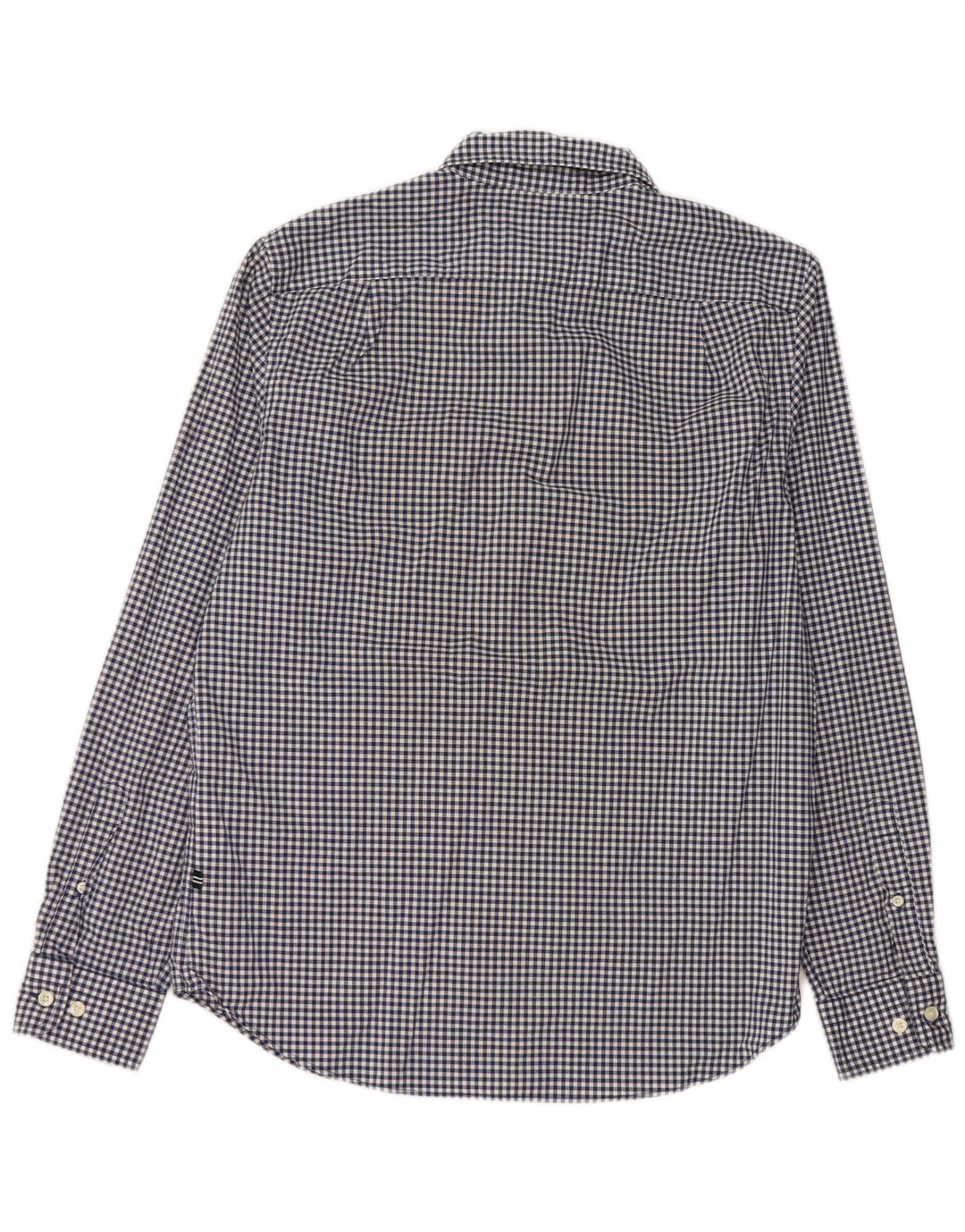 Nautica Herren-Stretch-Hemd mit klassischer Passform, klein, marineblau, Gingham-Baumwolle