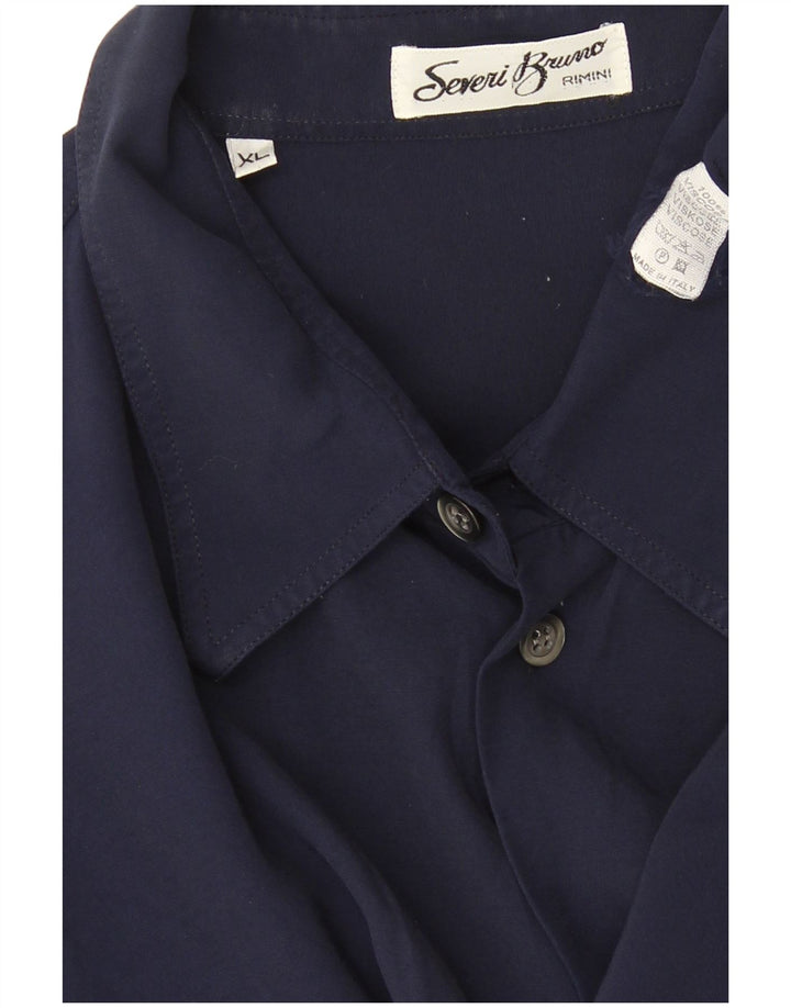 Rimini Herren Kurzarmhemd XL Marineblau Viskose