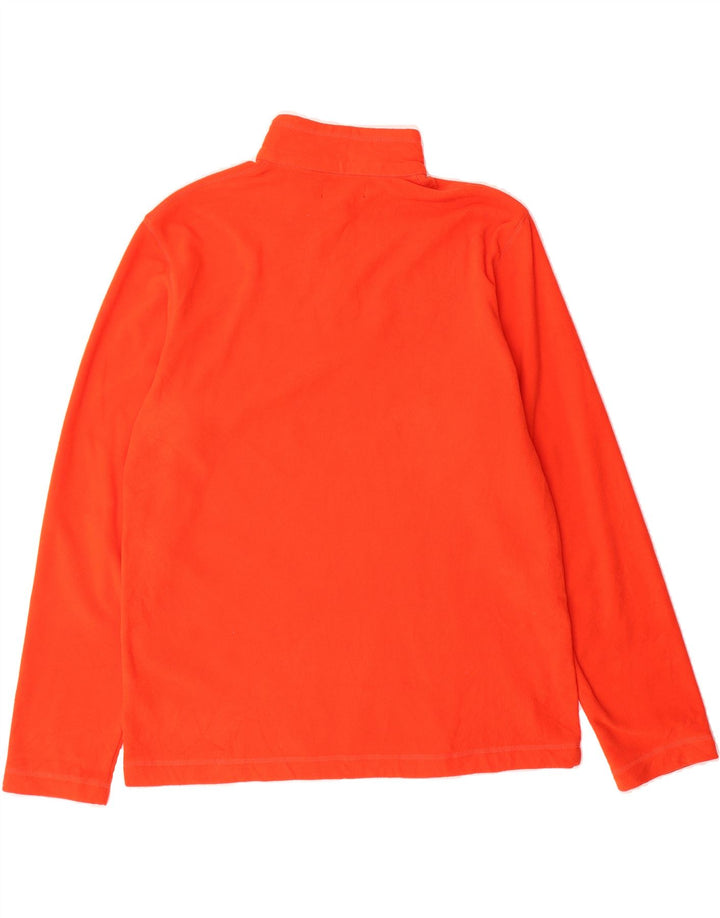 CHAPS Mens Zip Neck Fleece Jumper Medium Orange Polyester Vintage Chaps and Second-Hand Chaps from Messina Hembry 