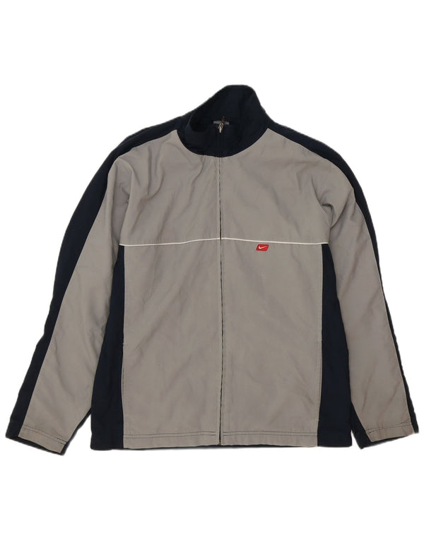 Nike Herren-Trainingsoberteil, Jacke, Größe S, Grau, Farbblock-Polyester