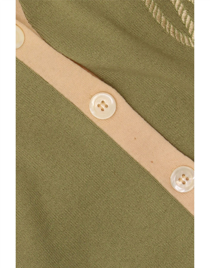 LES COPAINS Damen Strickjacke Pullover UK 4 XS Khaki Wolle