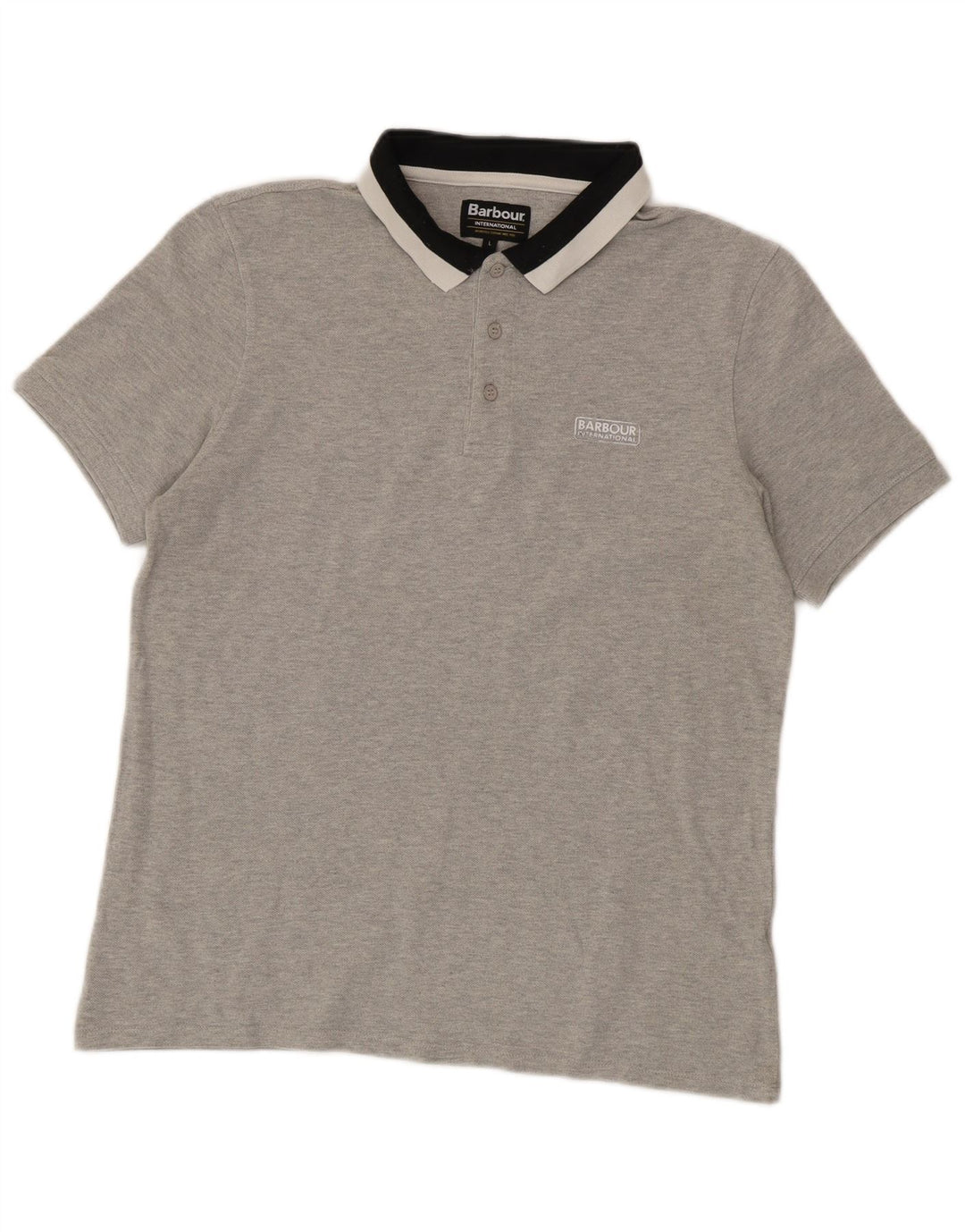 Barbour Herren-Poloshirt, große graue Colourblock-Baumwolle