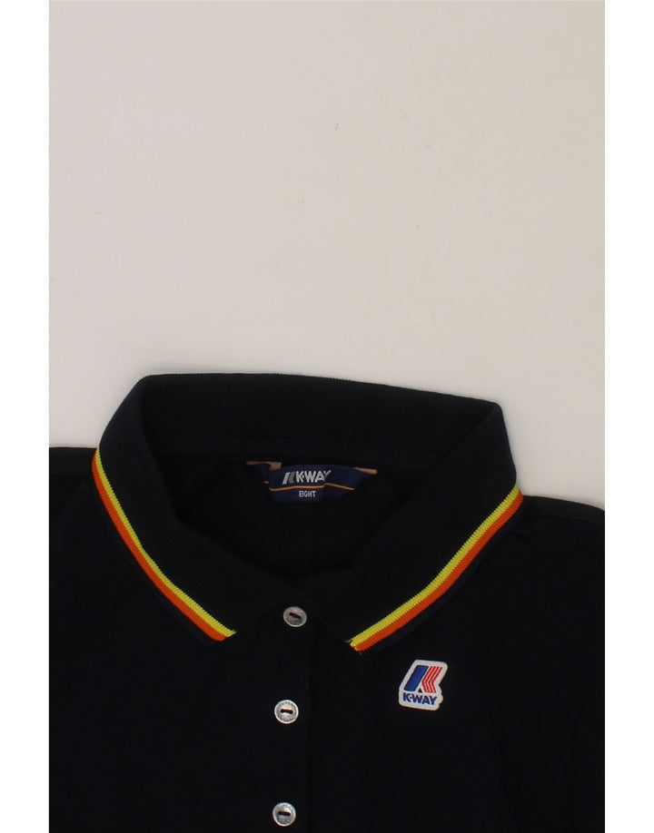 K-WAY Boys Polo Shirt 7-8 Years Navy Blue Cotton Vintage K-Way and Second-Hand K-Way from Messina Hembry 