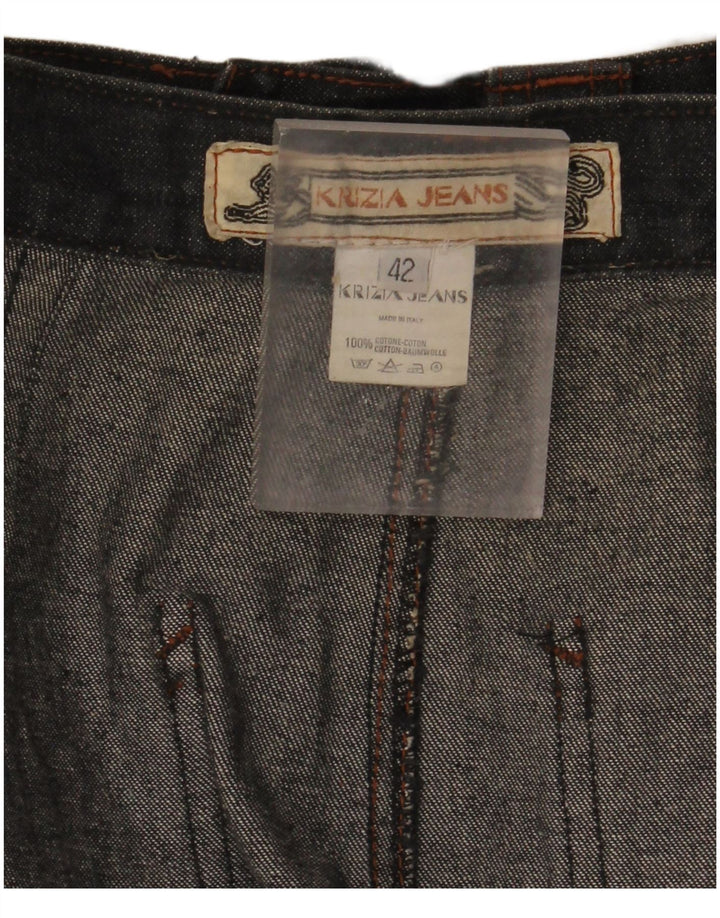 Krizia Damen Jeansrock W36 Große graue Baumwolle