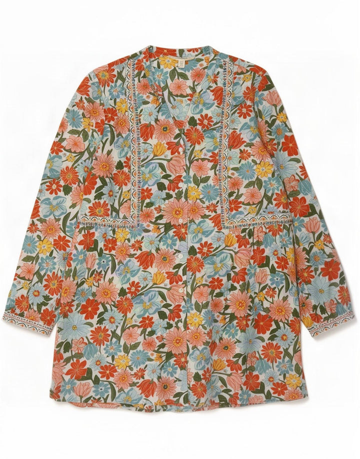 Seasalt Cornwall Damen Tunikakleid UK 14 Großes mehrfarbiges Blumenmuster