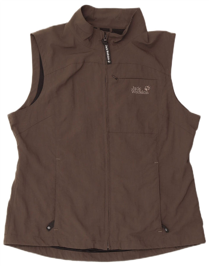 JACK WOLFSKIN Damen ärmellose Trainingsoberjacke UK 18/20 XL Grau