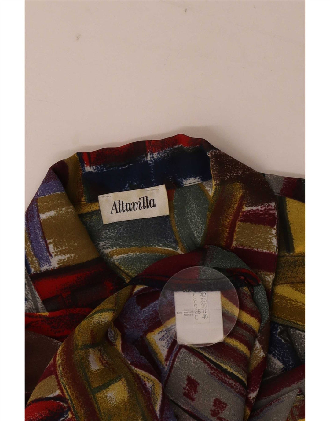 Vintage Damen Kurzarm-Hemdbluse UK 10 Klein Mehrfarbig