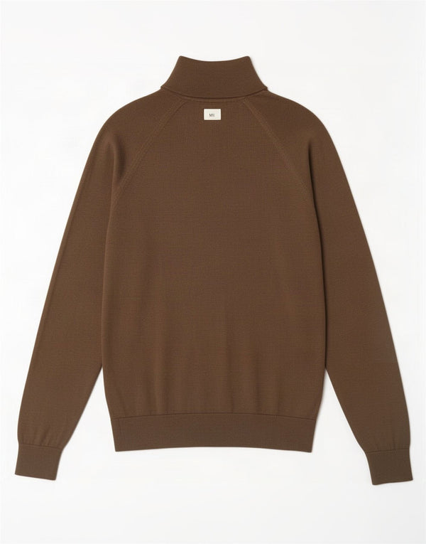 Gap Herren-Pullover mit Reißverschluss, XS, Khaki, Merinowolle