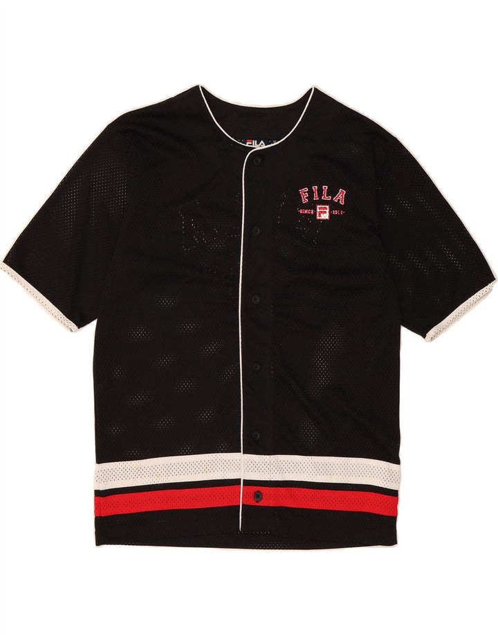 FILA Mens Graphic Jersey Top Medium Black Vintage Fila and Second-Hand Fila from Messina Hembry 
