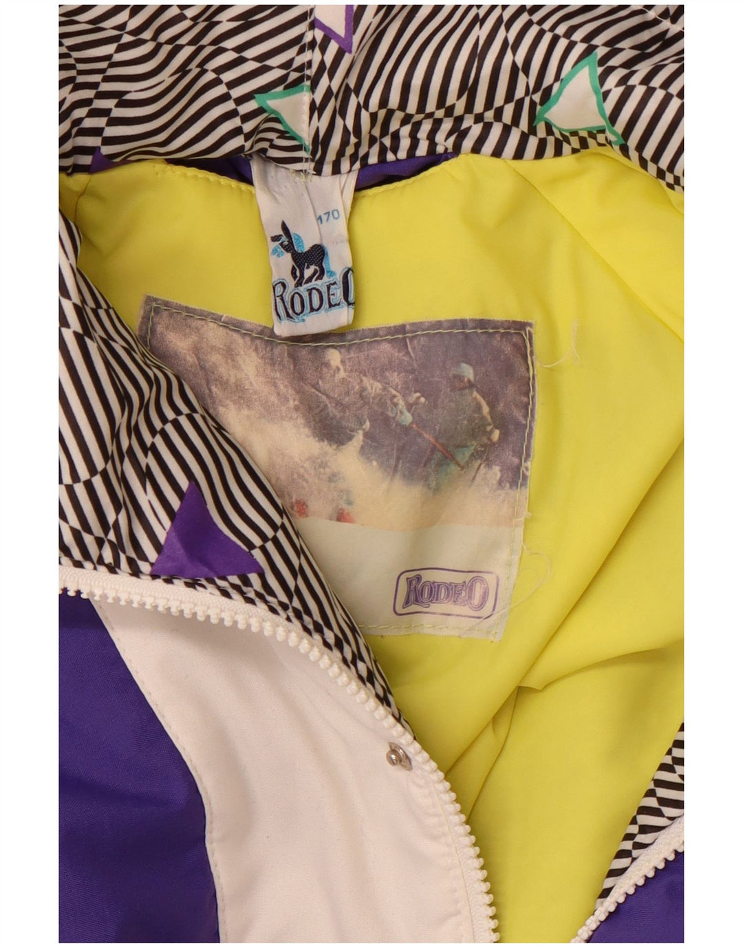 RODEO Herren-Kapuzenpullover-Skijacke, UK 40, Größe L, Lila, Farbblock