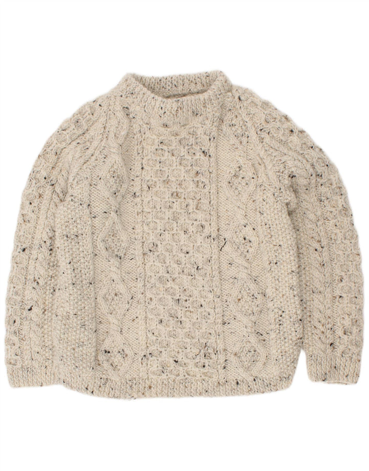 Vintage Rollkragenpullover für Jungen, 5–6 Jahre, beige meliert