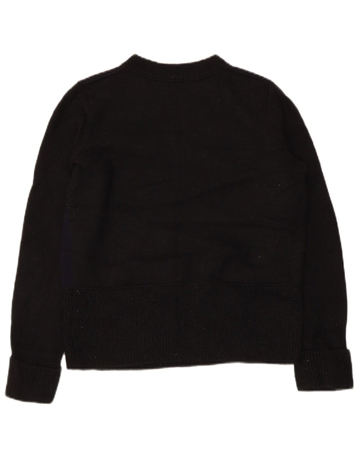 Cos Damen-Pullover mit Rundhalsausschnitt, Gr. 10, Größe S, schwarze Wolle