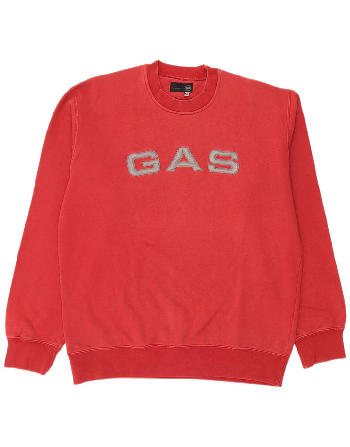Gas Herren-Sweatshirt mit Grafik, 2XL, rote Baumwolle