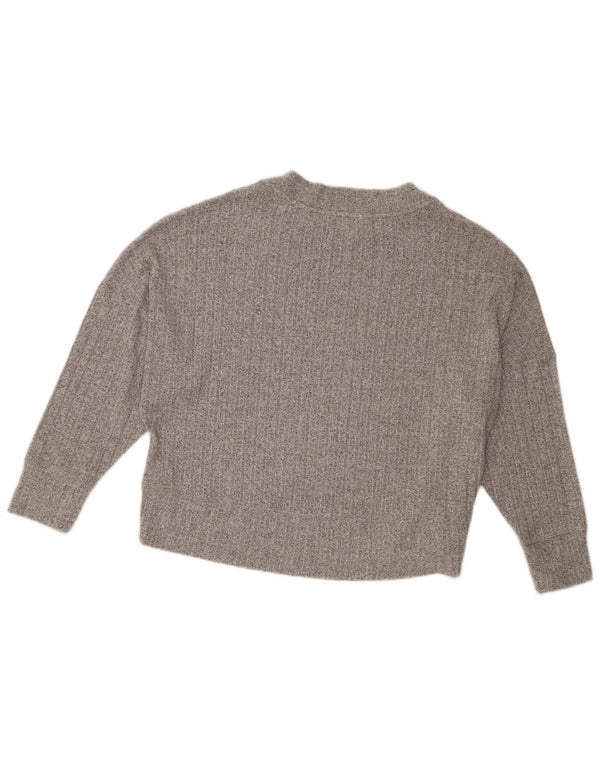 Marks & Spencer Damen-Pullover mit Rundhalsausschnitt, Gr. 10, Größe S, Grau meliert