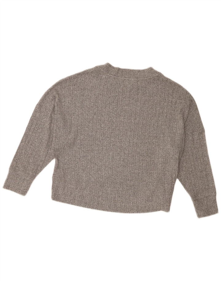 Marks & Spencer Damen-Pullover mit Rundhalsausschnitt, Gr. 10, Größe S, Grau meliert