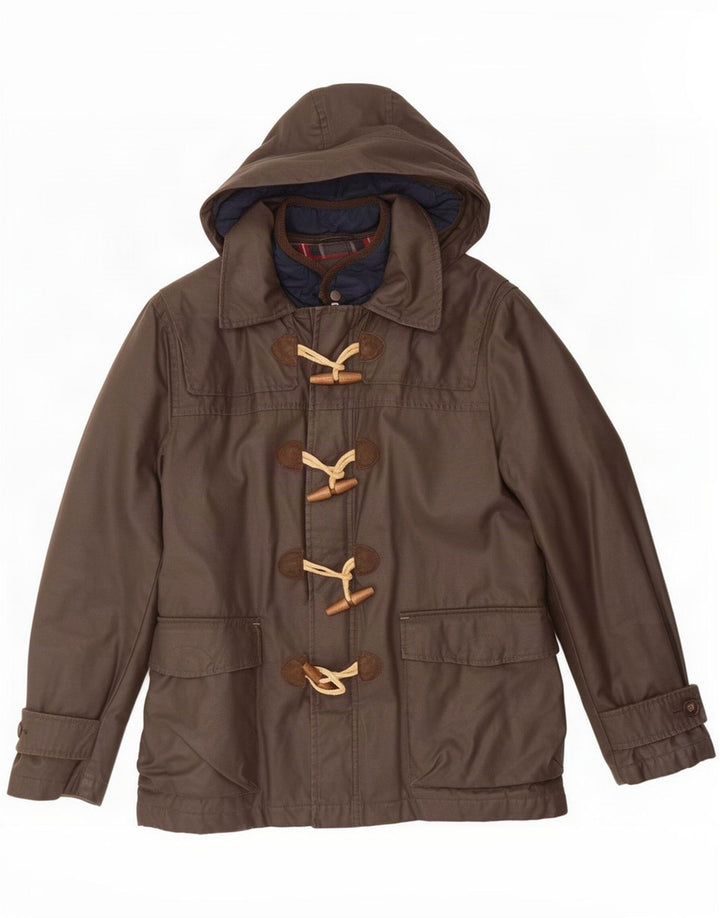 Gutteridge Herren Kapuzen-Dufflecoat IT 48 Mittelbraun
