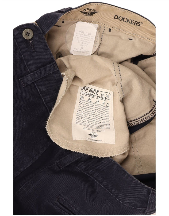 DOCKERS Herren-Chinohose mit lockerer Passform, W33 L30, marineblaue Baumwolle