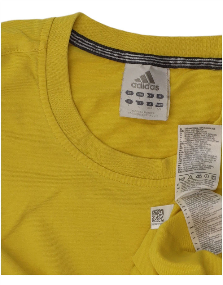 Adidas Herren T-Shirt Top Large Gelb Baumwolle