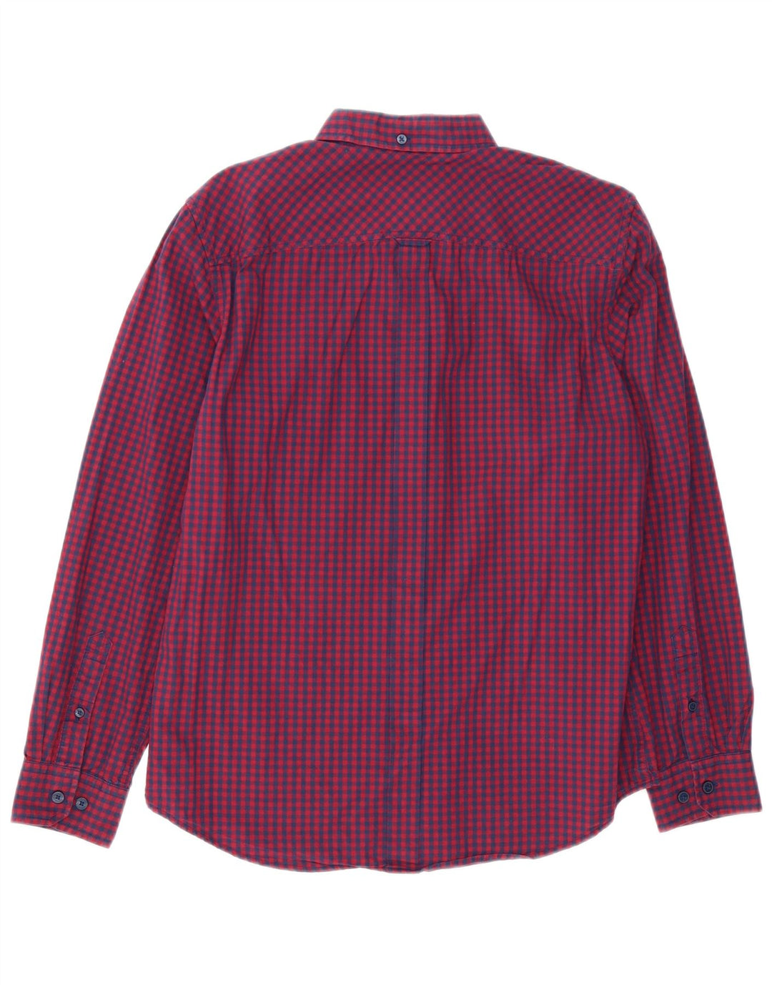 BEN SHERMAN Herrenhemd aus mittelroter Gingham-Baumwolle