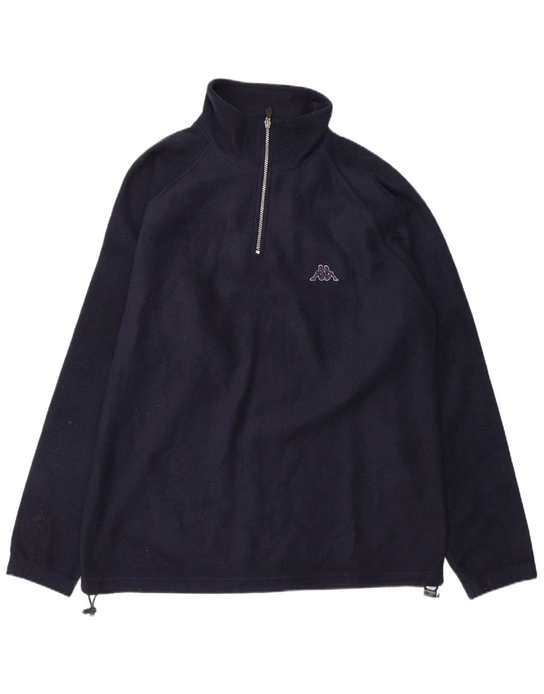 KAPPA Herren-Fleecepullover mit Reißverschluss am Hals, mittelmarineblaues Polyester