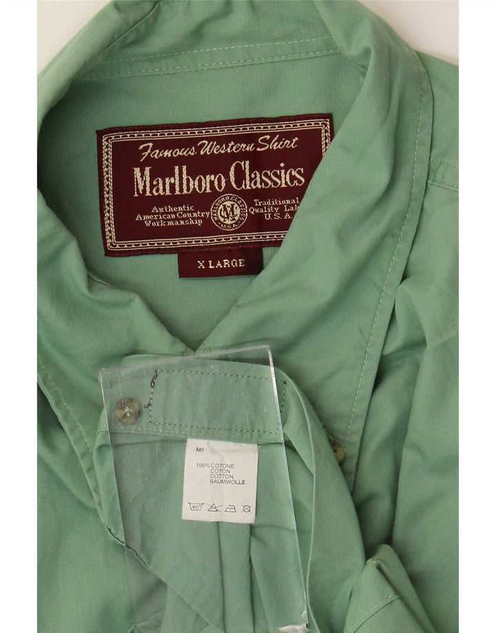 Marlboro Classics Herrenhemd XL, grüne Baumwolle