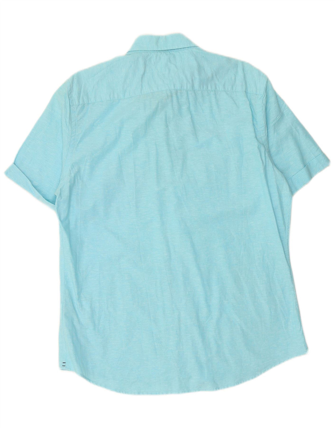 TOMMY HILFIGER Herren Kurzarmhemd Großes blaues Leinen