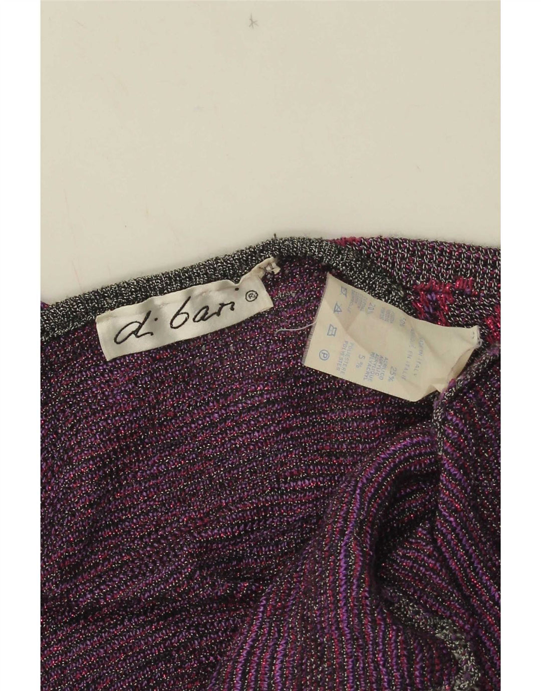 Di Bari Damen-Strickjacke mit abstraktem Muster, IT 40, klein, Lila