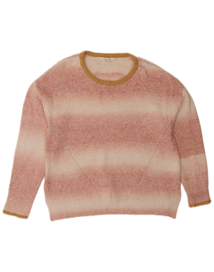 White Stuff Damen-Pullover mit Rundhalsausschnitt, Gr. 12, mittelrosa gestreift