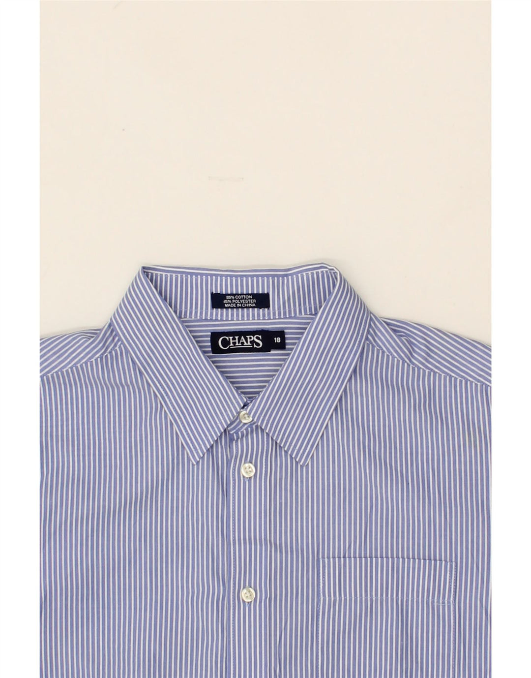 CHAPS Boys Shirt 15-16 Years XL Blue Pinstripe Cotton Vintage Chaps and Second-Hand Chaps from Messina Hembry 