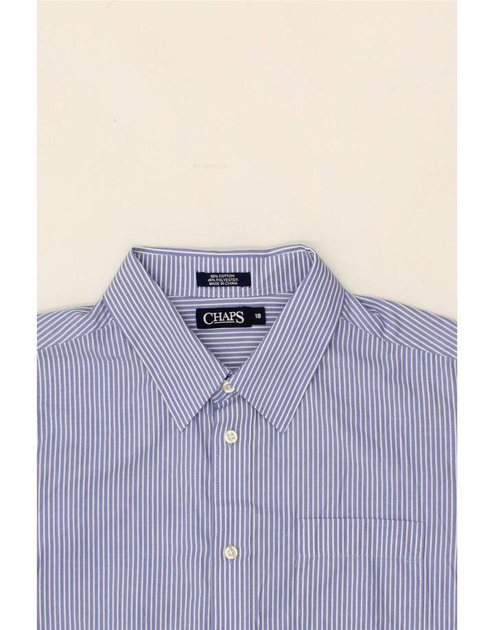 CHAPS Boys Shirt 15-16 Years XL Blue Pinstripe Cotton Vintage Chaps and Second-Hand Chaps from Messina Hembry 