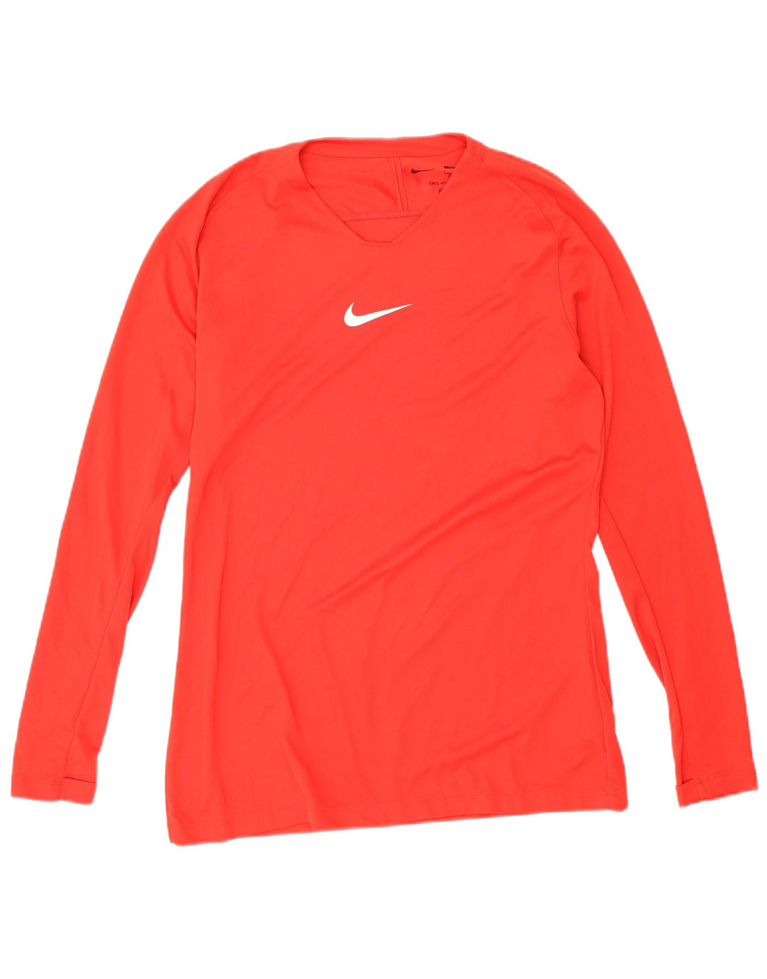 Nike Herren Dri Fit Slim Fit Grafik-Oberteil, langärmelig, großes rotes Polyester