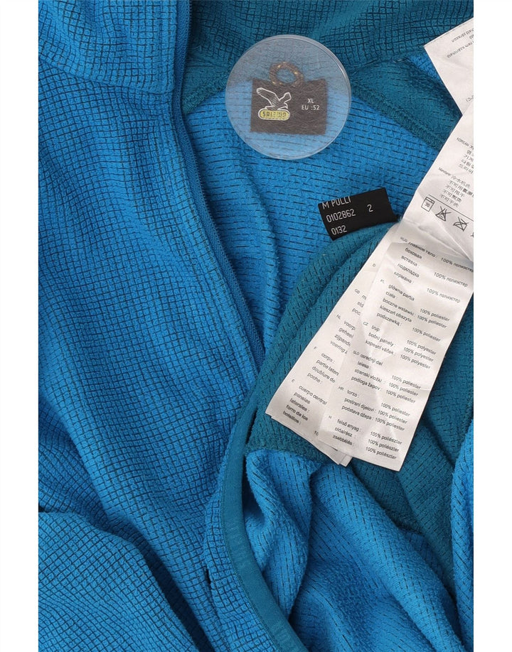SALEWA Herren-Fleecepullover mit Reißverschluss, EU 52, XL, blaues Colourblock-Polyester