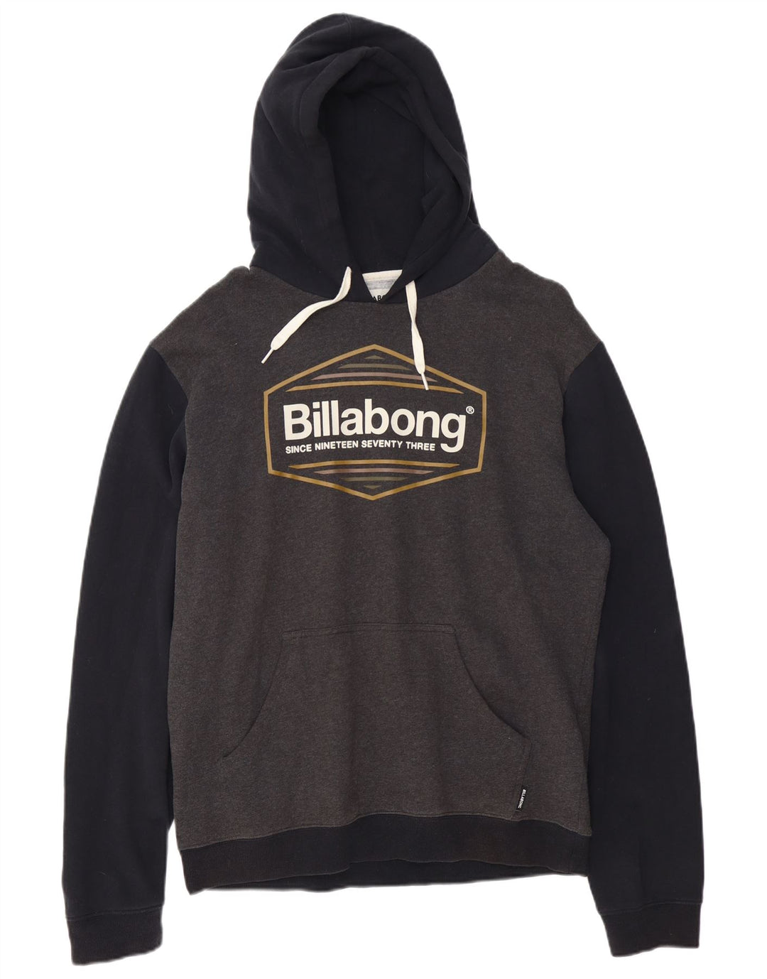 BILLABONG Herren-Kapuzenpullover mit Grafik, groß, graue Farbblock-Baumwolle