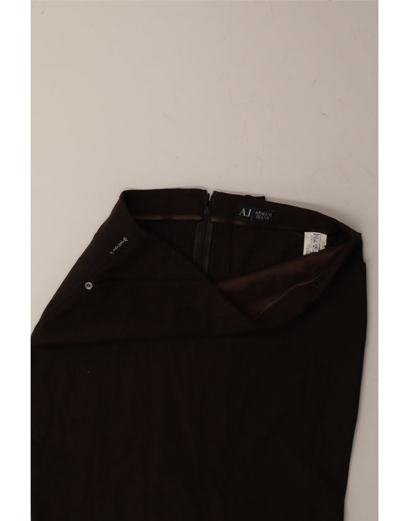 ARMANI Womens Pencil Skirt IT 42 Medium W32  Brown Polyester Vintage Armani and Second-Hand Armani from Messina Hembry 