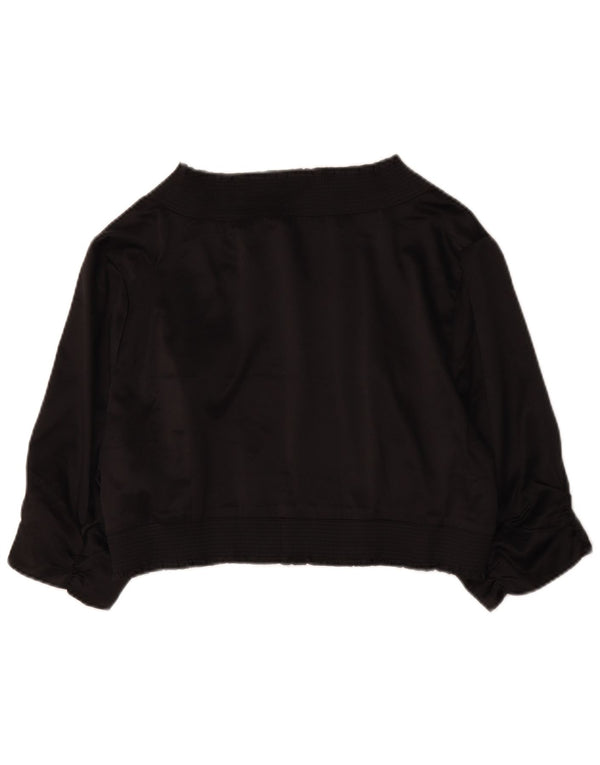 Marks & Spencer Damen Autograph Kurzarm Bolero Top UK 18 XL Schwarz