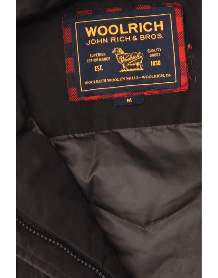 Woolrich Wattierte Damenjacke mit Kapuze UK 12 Medium Schwarz