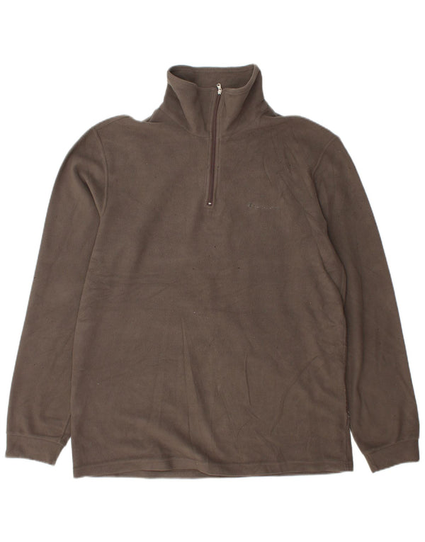 Champion Herren-Fleecepullover mit Reißverschluss am Hals, Größe L, Grau