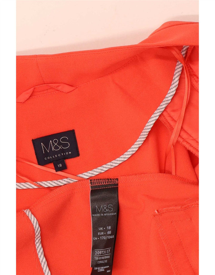 Marks & Spencer Offene Damen-Blazerjacke UK 18 XL Orange Polyester