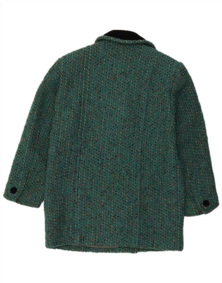 Vintage Damen Mantel UK 12 Mittelgrün meliert