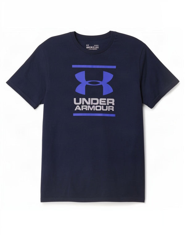 Under Armour Herren Heat Gear Graphic T-Shirt Top Large Marineblau Baumwolle