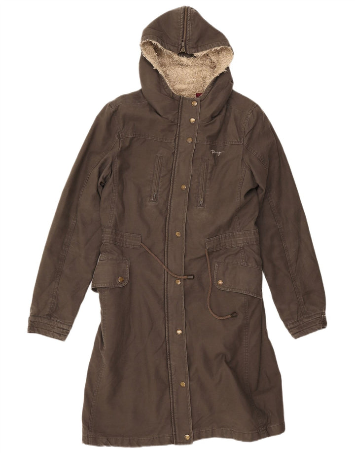 ROXY Damen-Sherpa-Parka mit Kapuze, UK 14, mittelgraue Baumwolle