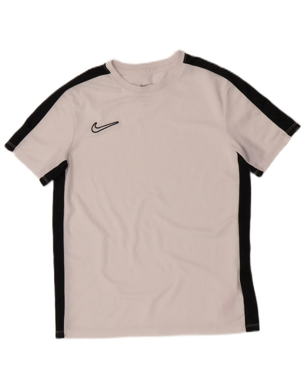 Nike Dri Fit T-Shirt für Jungen, 12–13 Jahre, Größe L, Weiß, Farbblock-Polyester